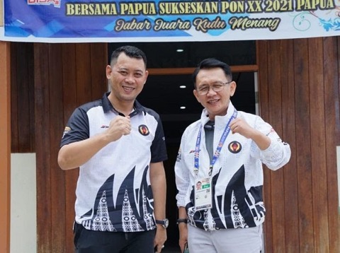 
					Ketua KONI Kabupaten Bekasi Reza Lutfi (kanan) menyebut pihaknya menyumbangkan atlet-atlet potensial meraih medali pada gelaran PON XX Papua pada 2021.